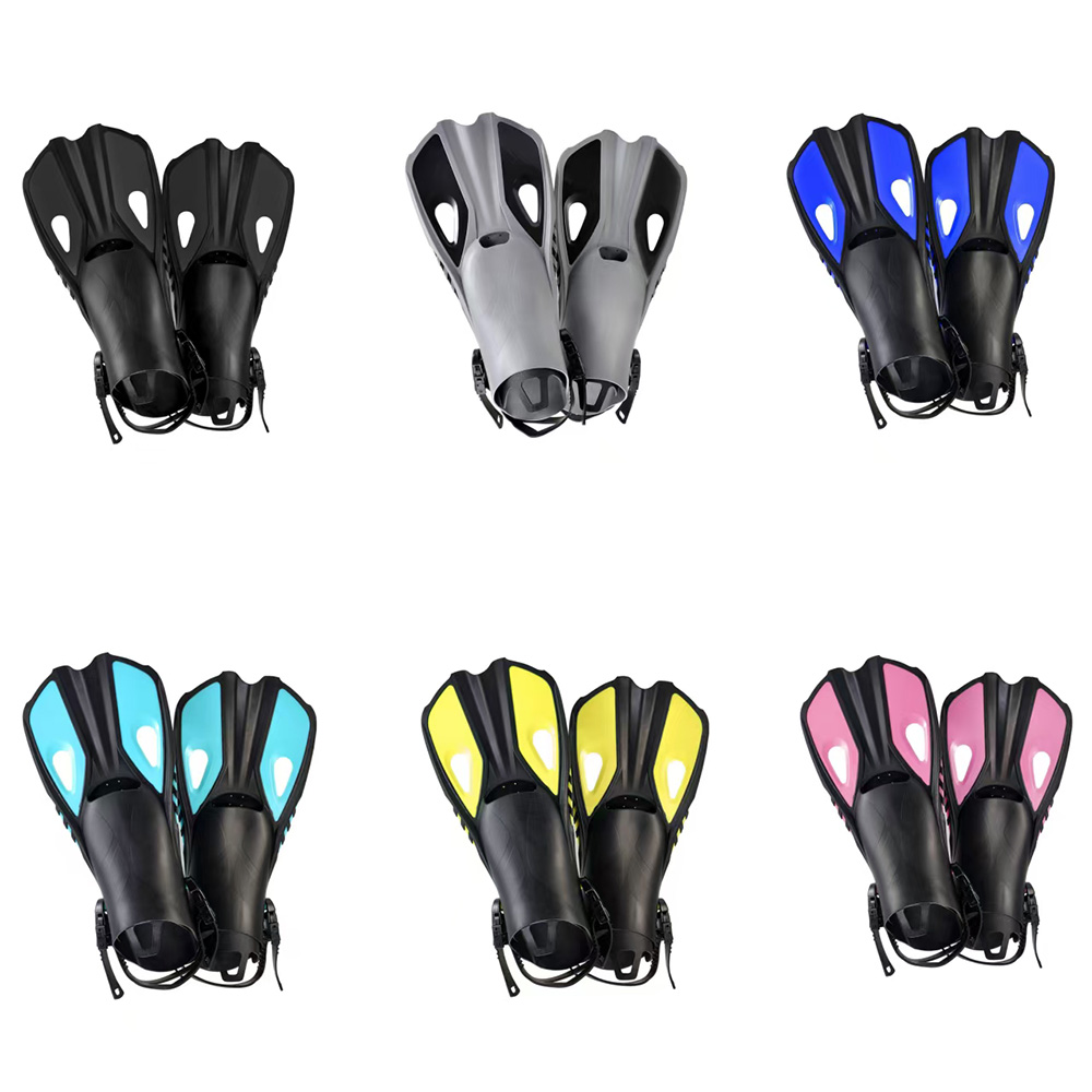 Swim Fin Short Blade - シュノーケルフィン - ショート、調節可能、オープンヒール | シリコン製スイムフィン 大人