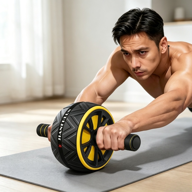 Sports Equipment Website - 滑り止めグリップ付きアブローラーホイール、耐久性のある腹部トレーニング器具、男性と女性向けのポータブルホームジムエクササイズ機器
