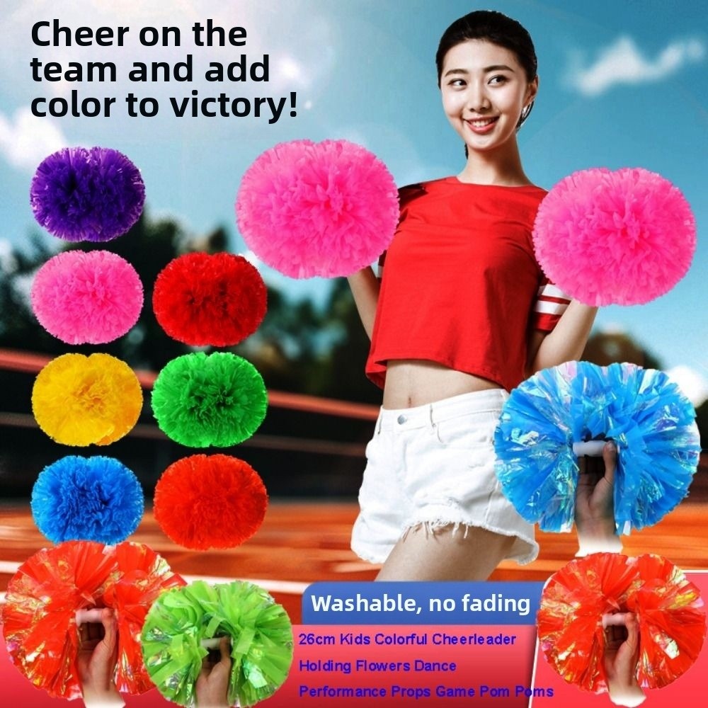 26cm キッズゲームポンポン マルチカラー PET チアリ - Cheerleading Pom Pom のレビューと価格