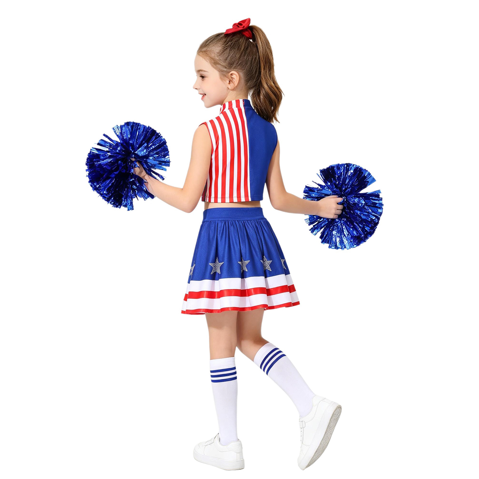キッズガールズチアリーディング衣装独立記念日コスチュームスト - Cheerleading Pom Pom のレビューと価格