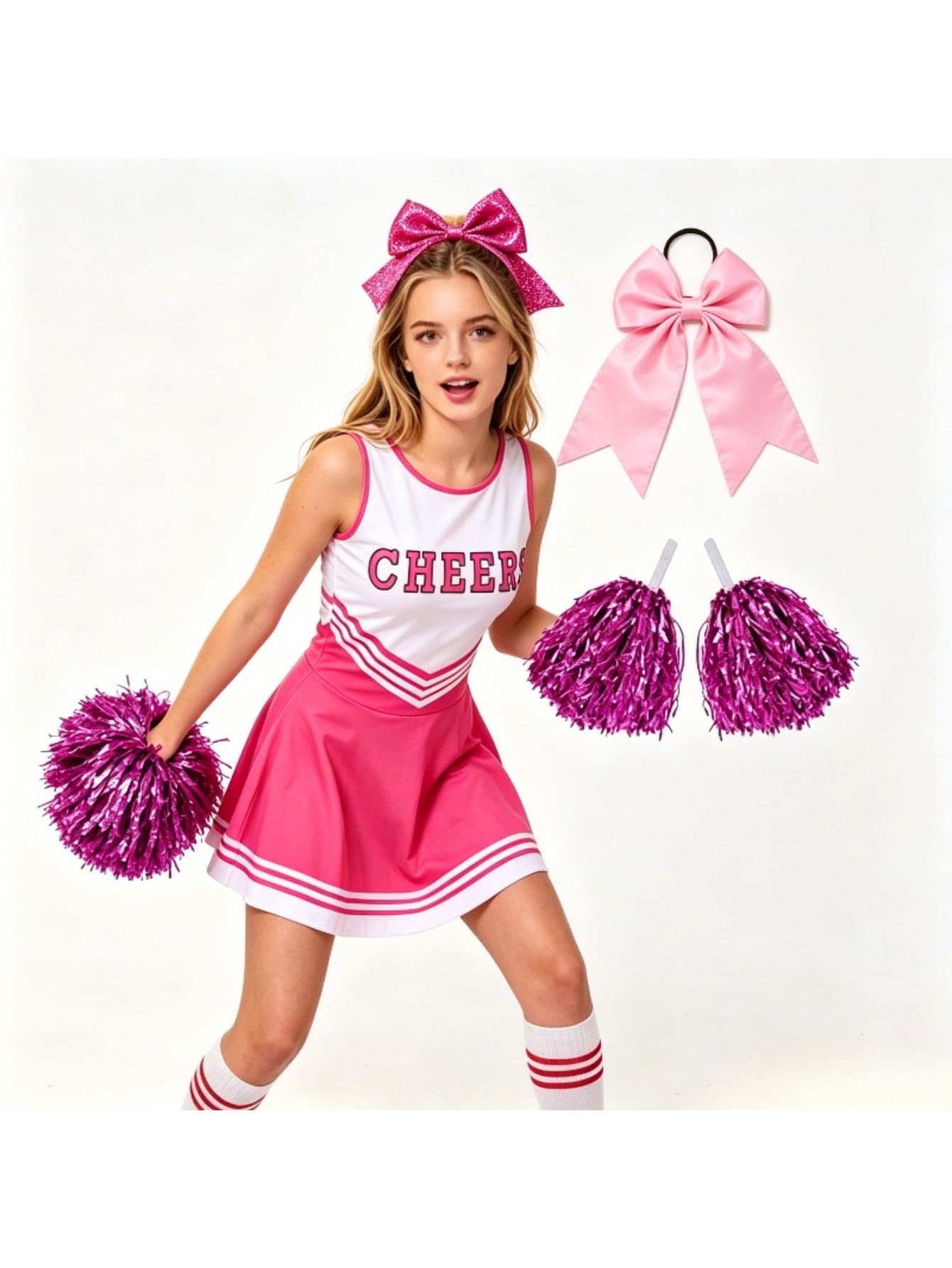 プリント柄チアリーディングセット レディース クロップトップ - Cheerleading Pom Pom のレビューと価格