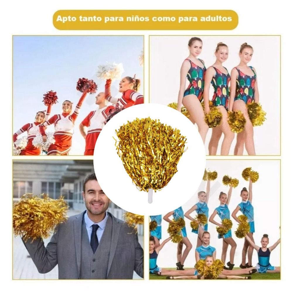 20個入りメタリックフォイルチアリーディングポンポン ハンド - Cheerleading Pom Pom のレビューと価格