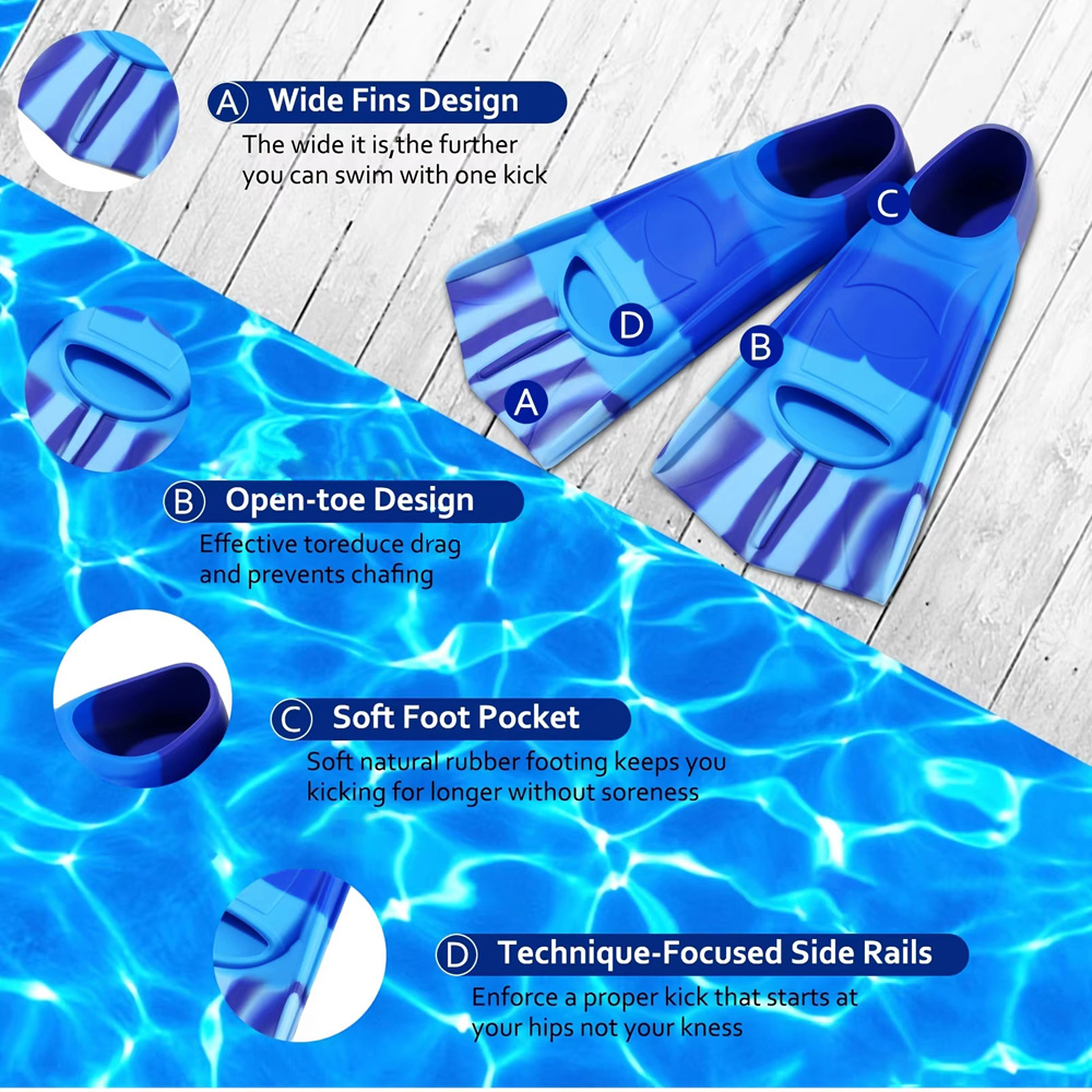 シリコーン水泳足ひれシュノーケルフィンショートカエル靴プロフ - Swim Fin Short Blade のレビューと価格