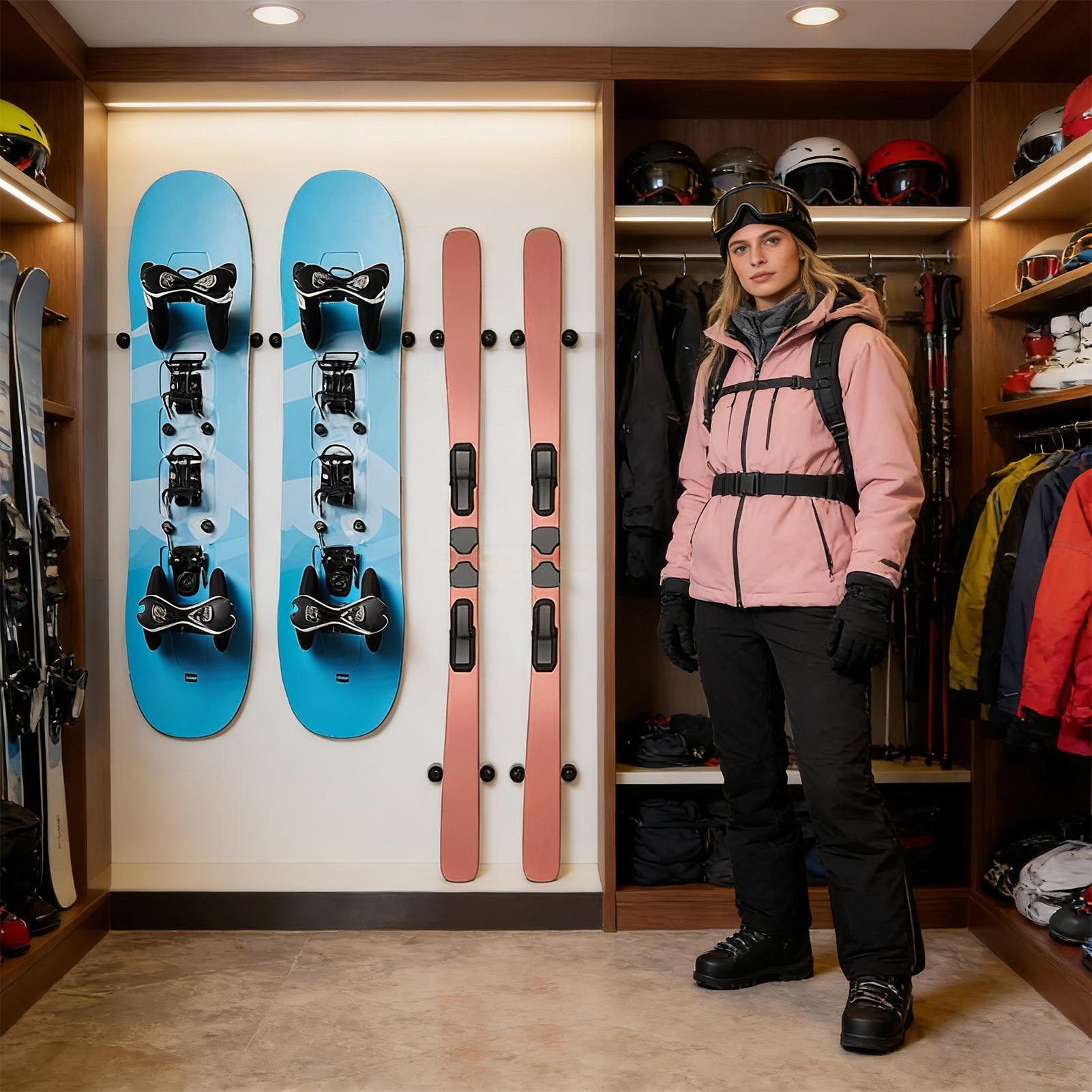 壁掛け式スキー/スノーボードホルダー、垂直スノーボードギアハ - Sports Equipment Shop のレビューと価格