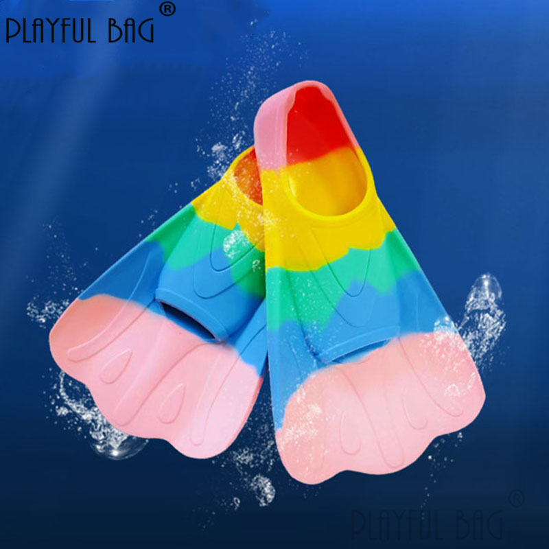 大人と子供のためのシリコンダイビングフィン,レインボーカラー - Swim Fin Short Blade のレビューと価格