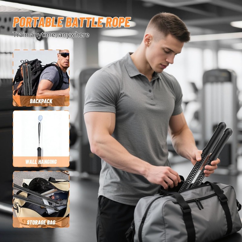 ワイヤレススイングコンバットロープ、2個セット – 腕力強化 - Sports Equipment Website のレビューと価格