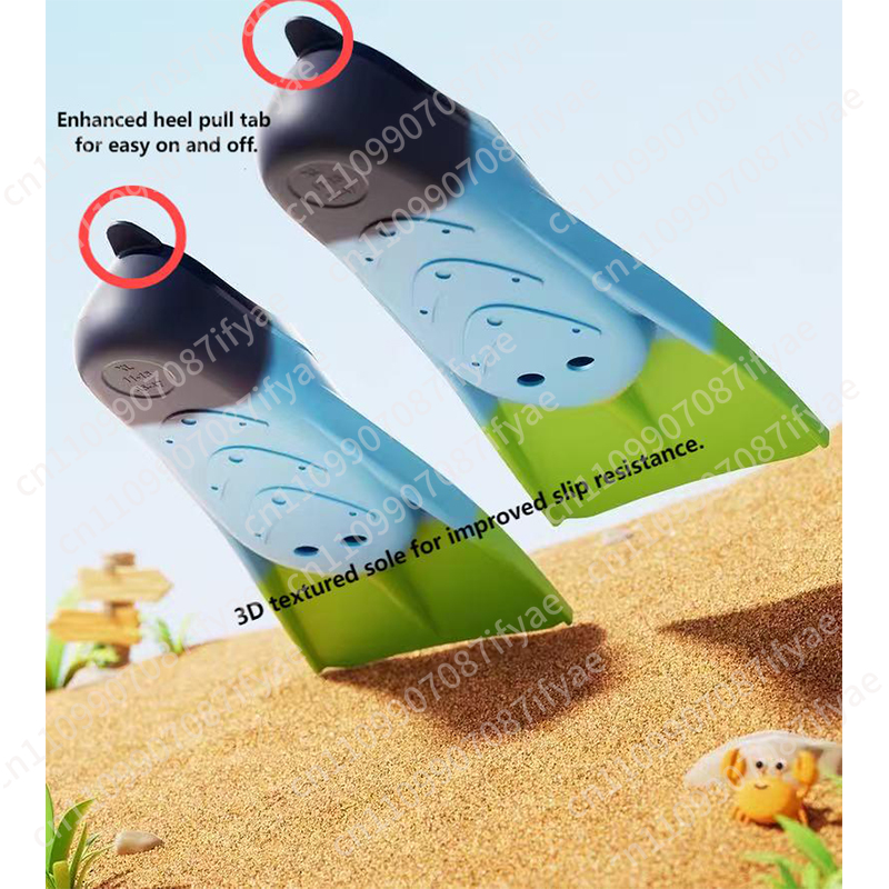 滑り止めフルフットデザイン大人子供兼用シュノーケリングフィン - Swim Fin Short Blade のレビューと価格