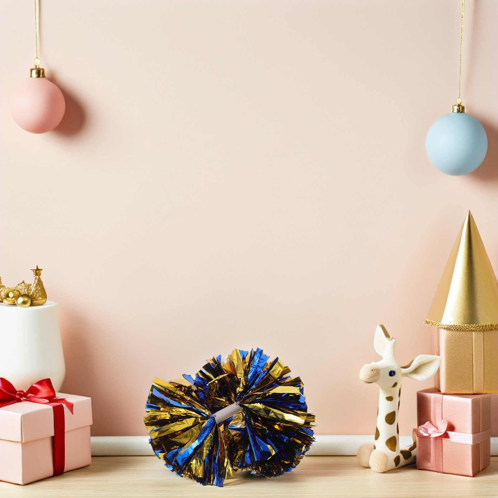 目を引くメタリックカラーのポンポン4個セット。人間工学に基づ - Cheerleading Pom Pom のレビューと価格